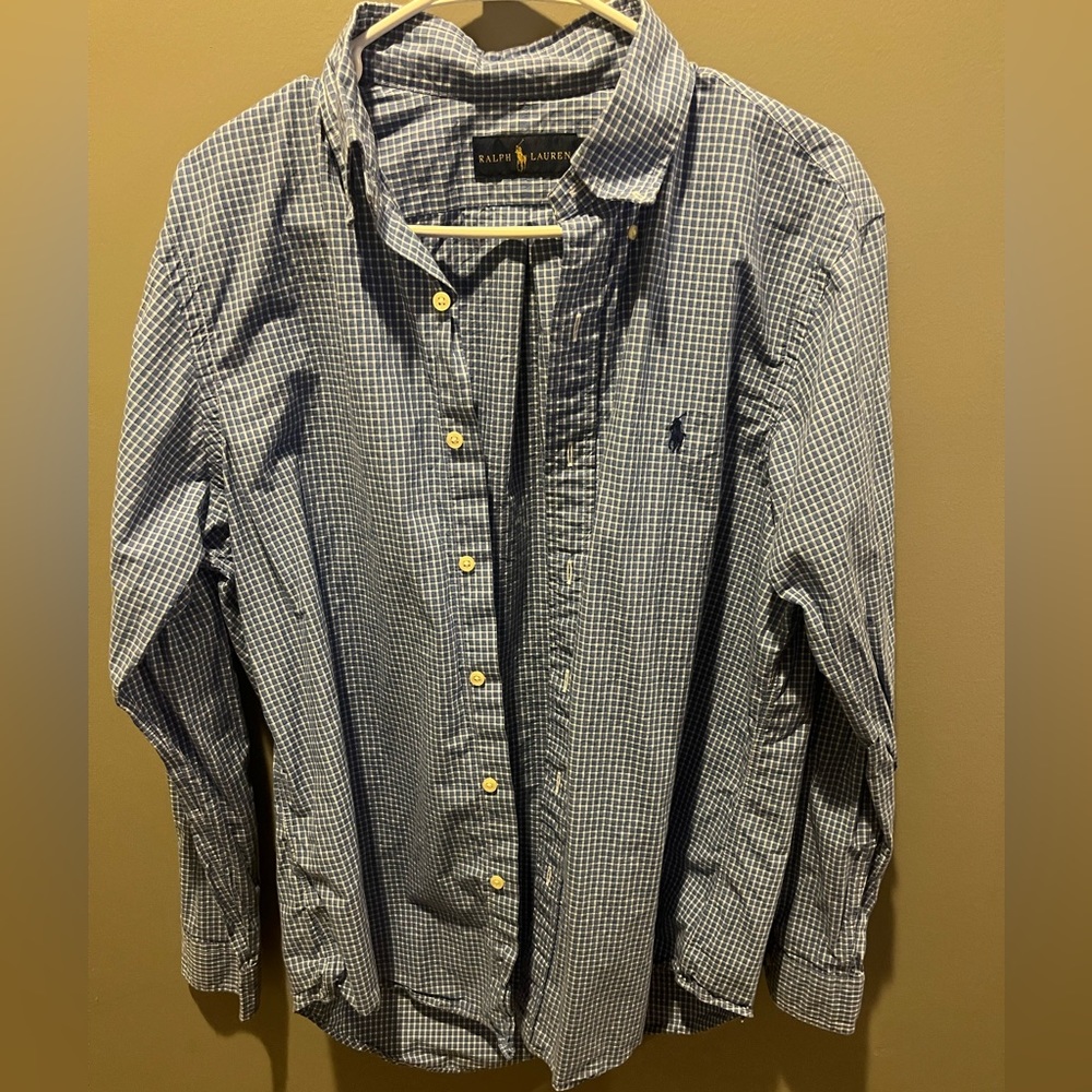 Ralph Lauren Polo Shirt Button Down Plaid